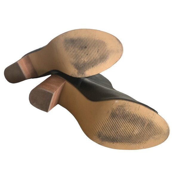 Steve Madden Nello Leather Open Toe Bootie Stack Heel 6.5M Black 135E - Picture 8 of 8